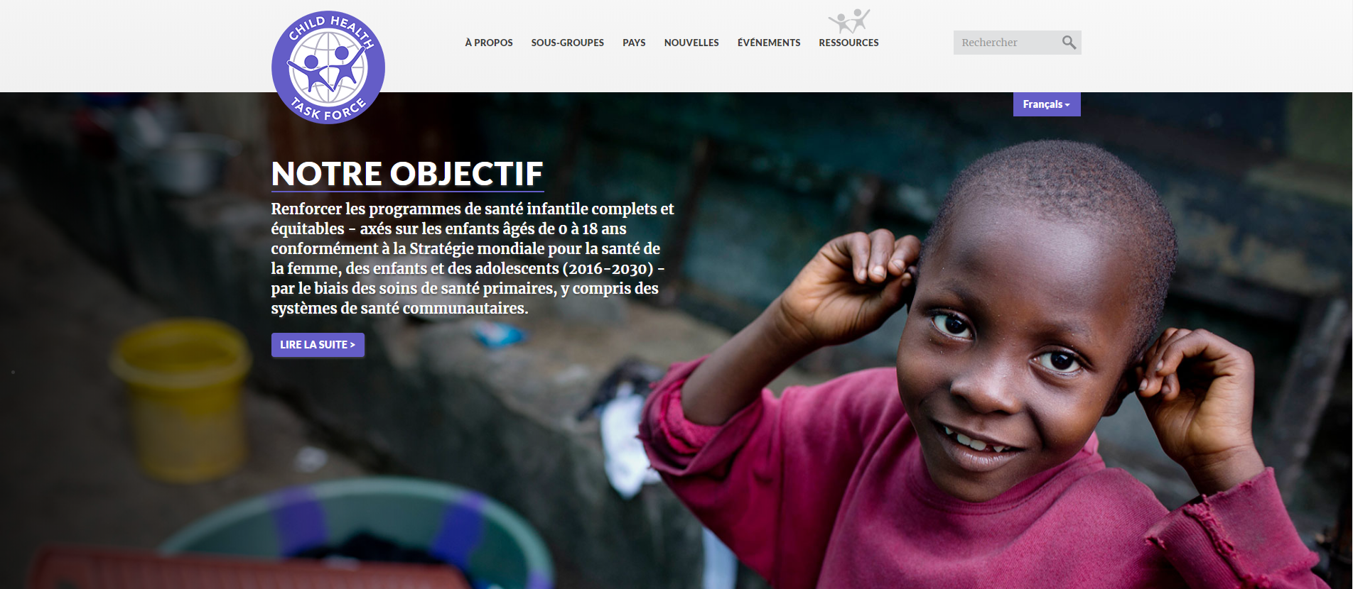 Le site Web du Groupe de travail sur la santé de l'enfant est maintenant en français