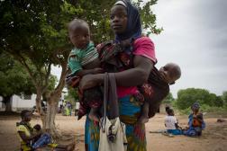 mother holding child