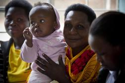 woman holding child