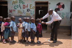 Administering vaccines to school African school children