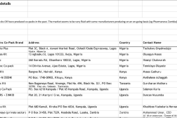 Screenshot of the excel file